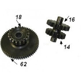 Pinion reductie set 18/62+14/16 dinti ptr el.motor cu 9 dinti motor CG